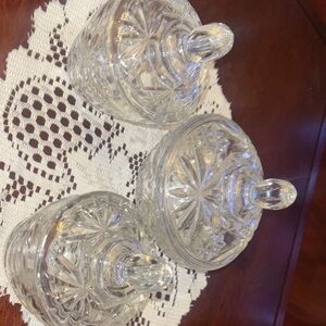 Set of 3 Elegant Clear Glass Candy Dishes Set